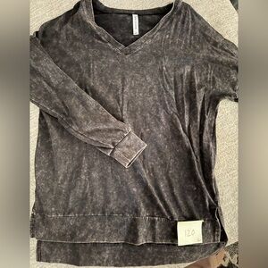 Women's Black V-Neck Top